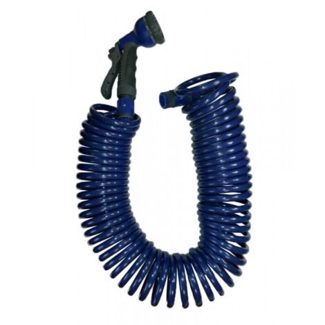 Manguera de riego en espiral 15 mts con pistola multifunción