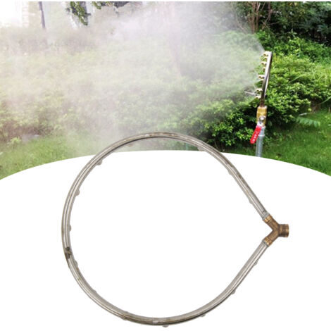 [Manguera de riego multifuncional con anillo] con 15 conexiones roscadas hembra G3/8, fabricada en cobre y acero inoxidable para jardinería, agricultura y pulverización.