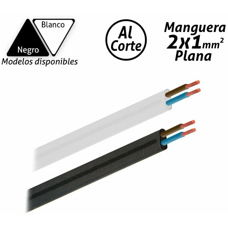 

Manguera eléctrica plana 2x1mm2 Negro H05W-F - Negro H05W-F