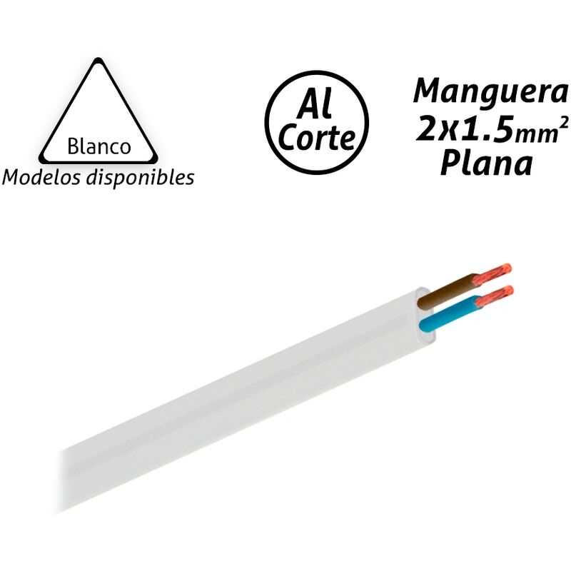 

Manguera eléctrica plana blanca 2x1,5mm2 - Blanco H05W-F