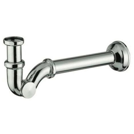 Manguera en forma de S de latón cromado de 1"1/4 sin desagüe – Solución resistente para lavabo