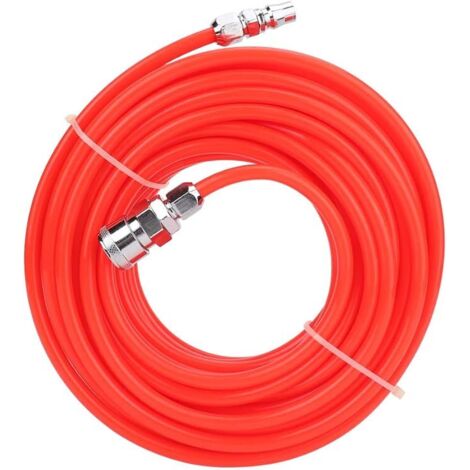 Manguera flexible de alta presión con conector rápido macho/hembra de 15 m, para reparación de automóviles y producción automatizada (roja).