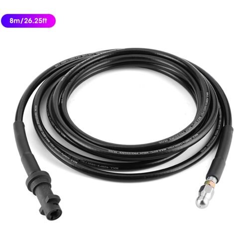 Manguera flexible de alta presión para desagües y limpieza de automóviles, compatible con la serie K de Kärcher, 8 m (26 pies).