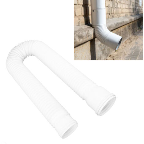Manguera flexible de PE para canalones, retráctil, con extensión blanca a prueba de salpicaduras para drenaje exterior de 20 a 59 cm.