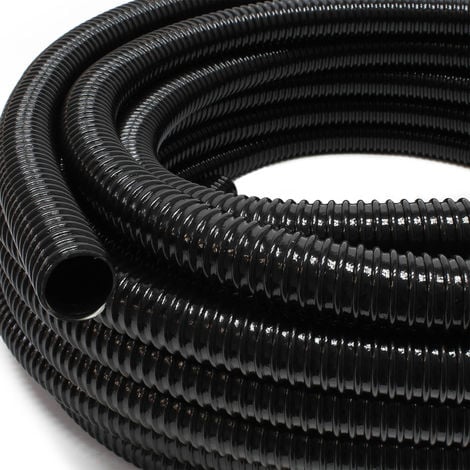 WILTEC Manguera flexible para estanque 5 m manguera en espiral reforzado 25 mm (1") negro PVC arroyo