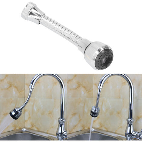 Manguera flexible para grifos de cocina: manguera de extensión de acero inoxidable con función giratoria universal para uso doméstico y en hostelería.