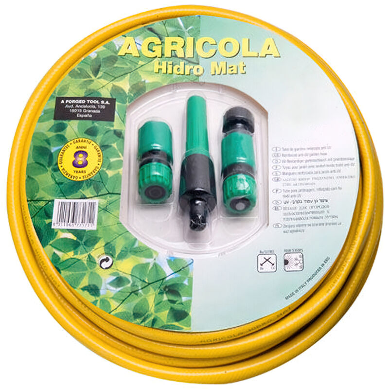

Manguera jardin hidro mat Ø 15 mm. - 5/8' rollo 25 metros con accesorios