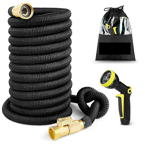 Manguera mágica de jardín extensible, manguera Flexible de agua de jardín de alta presión para coche, tubo de plástico para regar con PISTOLA DE PULVERIZACIÓN,American version,75ft,hose set