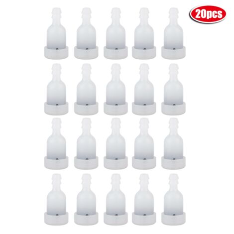 Manguera para depósito de combustible con ventilación, 20 unidades, plástico blanco, 2,5 cm, compatible con desbrozadoras y motosierras.