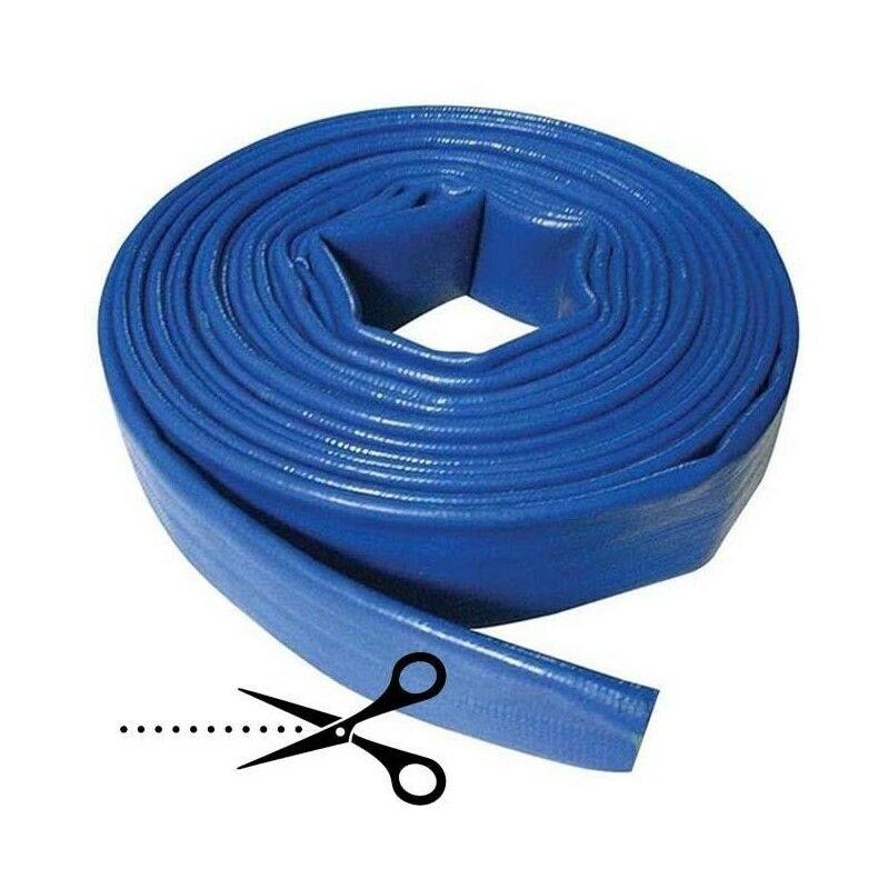 

MANGUERA PLANA 25mm al corte por metro, reforzada para descarga de agua, Poliester PVC Azul Goma Layflat