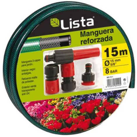 Manguera Riego con accesorios Lista - Ø 15mm x15m