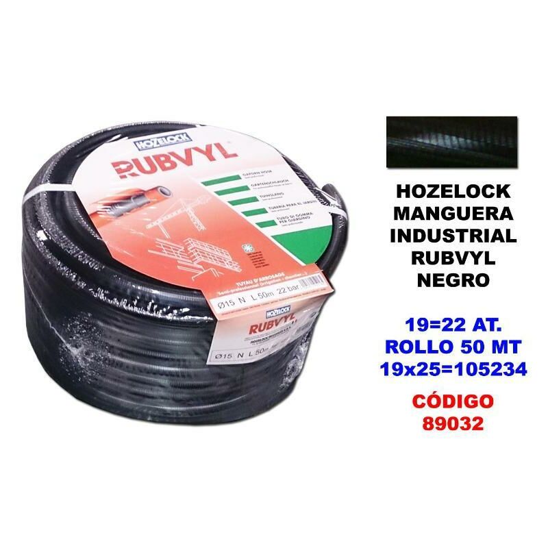 

hozelock manguera industrial rubvyl negro 19 22at.r.50 m 105234 - Mibricotienda