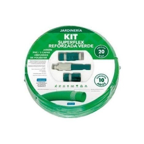 Manguera Super Flex Reforzada  15 Mm Con Accesorios 15 M