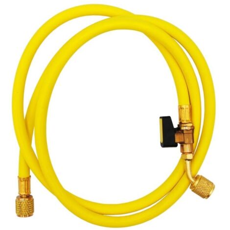 Manguera Tecnogas 1/4x1/4 SAE con grifo Amarillo 00000011452