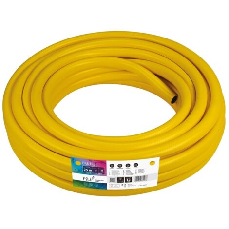 manguera trenzada de jardín antivuelco - anti-uv, sin algas, 18 bares - uso durante todo el año Amarillo 25m - Ø25mm