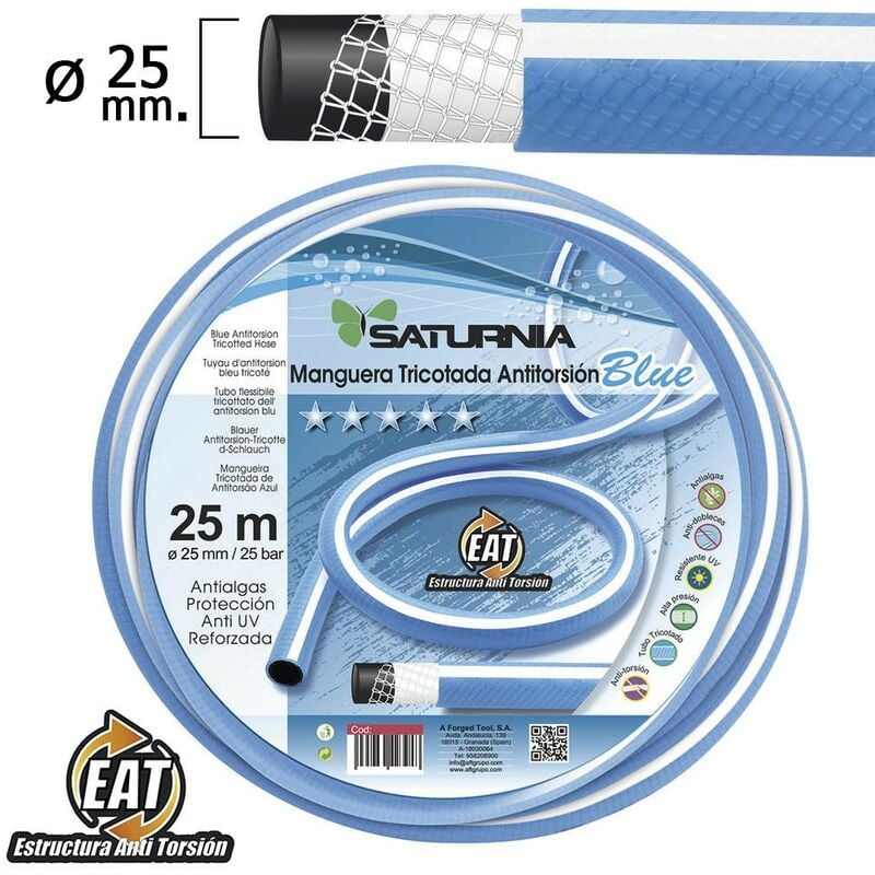 

Manguera tricotada no torsion blue Ø 25 mm. rollo 25 metros