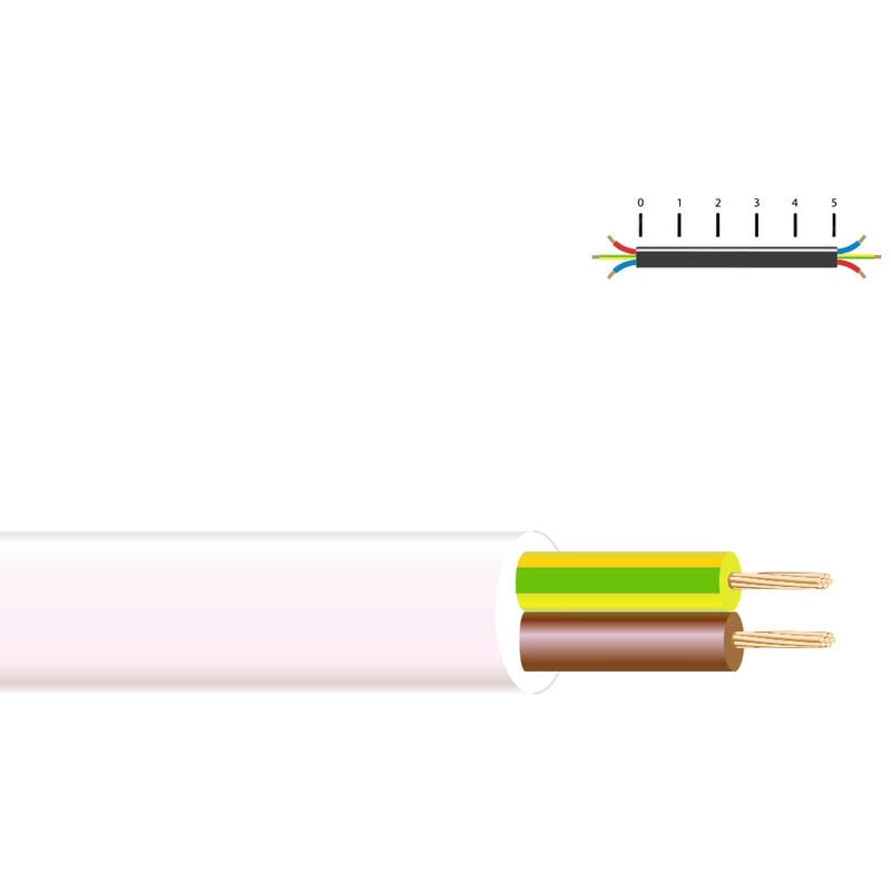 

EDM Manguera tubular h 05 vv-f 2x0,50mm esp. blanca euro/mts