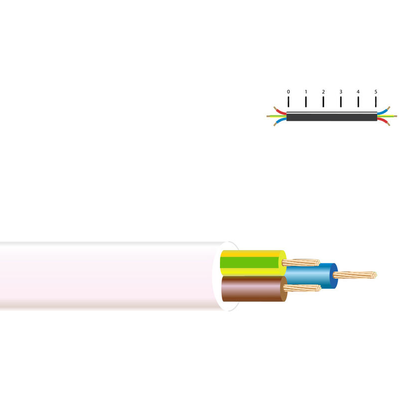 

Manguera tubular h 05 vv-f 3x2,5mm blanca euro/mts - EDM