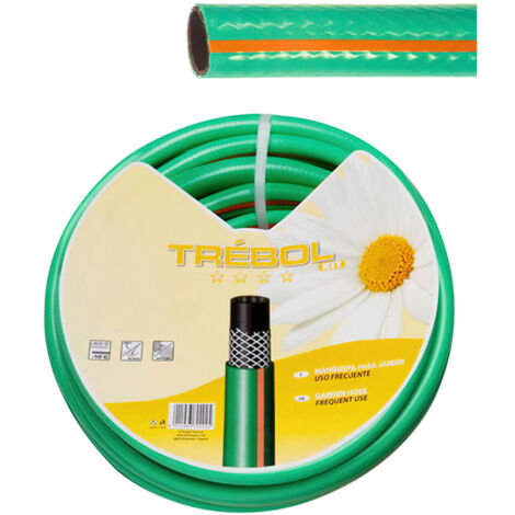 Manguera Verde Trebol Trenzado 19 mm. 3/4 Rollo 50 Metros