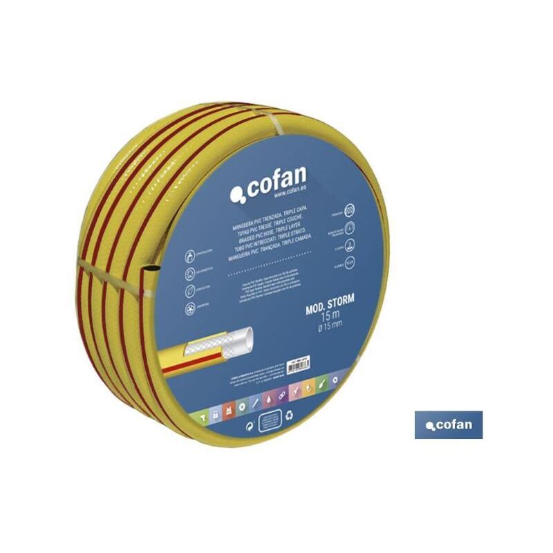 

Manguera pvc modstorm 3 capas trenzada Ø25x50 m