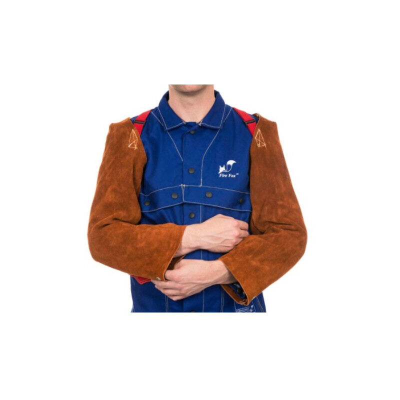 

Manguitos de soldadura WELDAS en cuero serraje con tiras elásticas Lava Brown