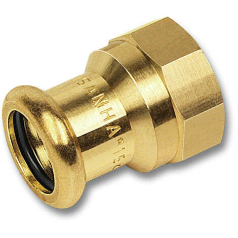 Manguito de engaste hembra 15x21, para cobre de 18 mm de diámetro.