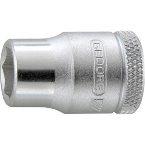 Manguito hexagonal 3/8'', lado e/planos : 17 mm, Largo 30 mm
