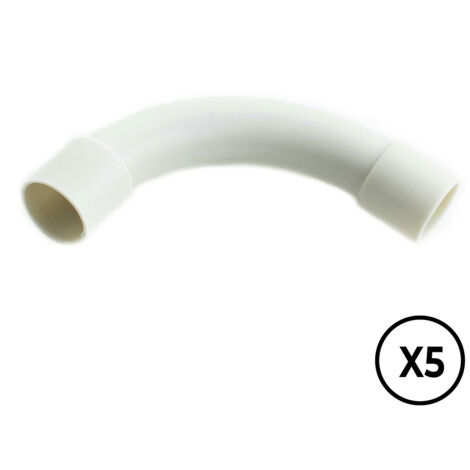 Manguito pvc curvado a 90° ø 16 mm, gris, 5 unidades