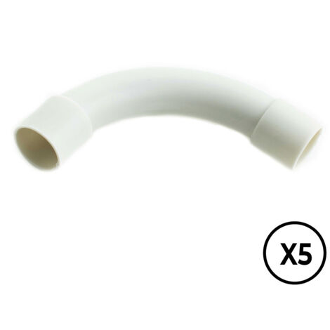 Manguito pvc curvado a 90° ø 20 mm, gris, 5 unidades