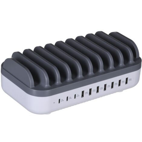 MANHATTAN 10-Port USB-Ladestation 120W weiß/grau (180856)