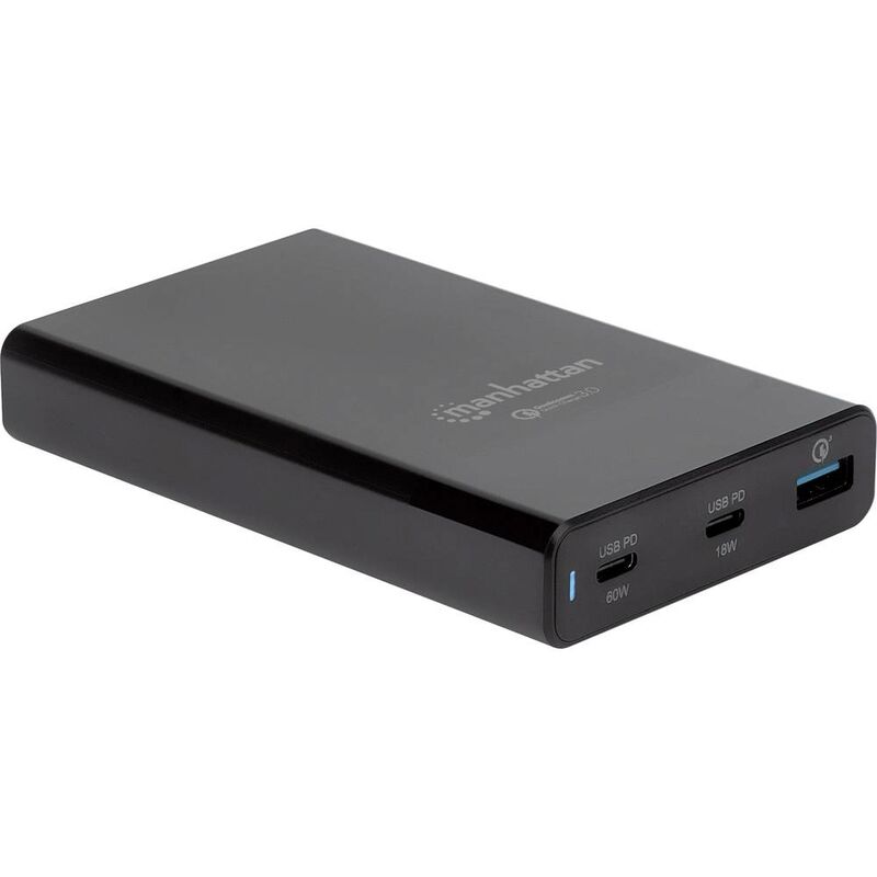 102223 Station de charge USB pour prise murale Courant de sortie (max.) 3 A 3 x USB 3.0 femelle type A, USB-C - Manhattan