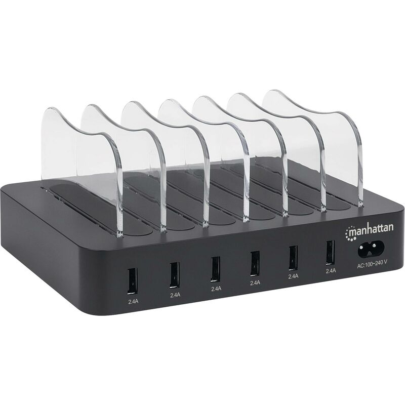 Manhattan 102254 Station de charge usb intérieure Courant de sortie (max.) 2.4 a 6 x 6x usb-a Y739202