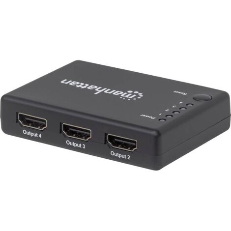 Manhattan 207706 4 Porte Distributore, splitter HDMI 4096 x 2160 Pixel Nero
