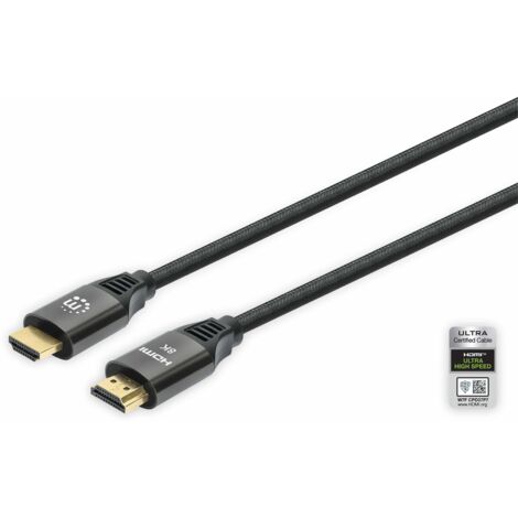 MANHATTAN 8K@60Hz HDMI-Kabel mit Ethernet-Kanal St./St. 1m (355933)
