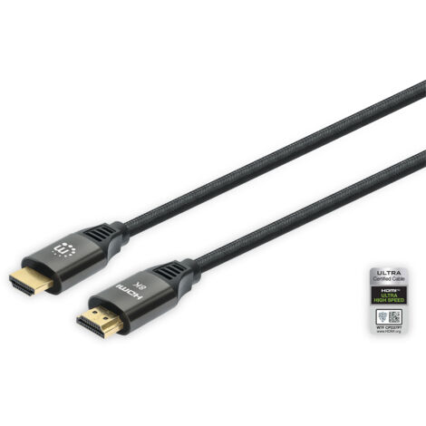 MANHATTAN 8K@60Hz HDMI-Kabel mit Ethernet-Kanal St./St. 2m (355940)