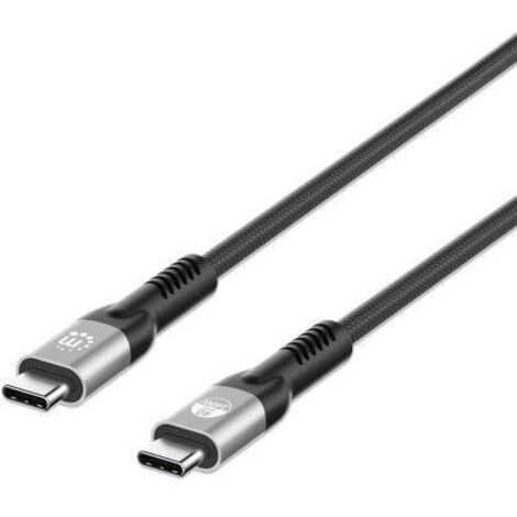 Manhattan Câble Thunderbolt™ Fiche mâle Thunderbolt® (USB-C™) 1.00 m noir connecteur utilisable des