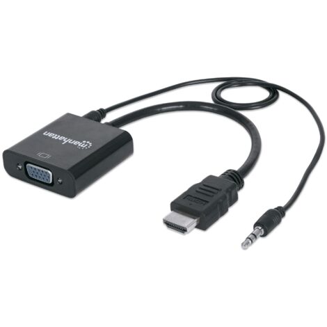 Manhattan Cavo Convertitore da HDMI a VGA con Audio 30cm Nero
