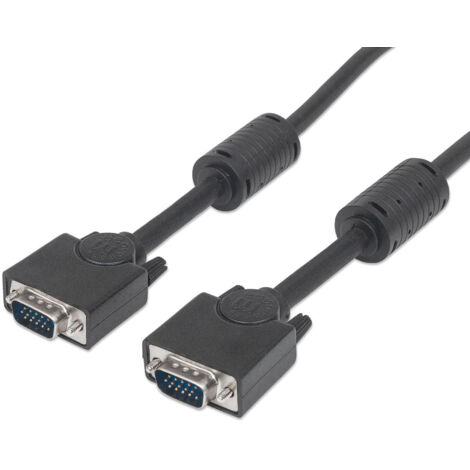 MANHATTAN Cavo Monitor SVGA con ferrite Maschio/Maschio 1,8 mt