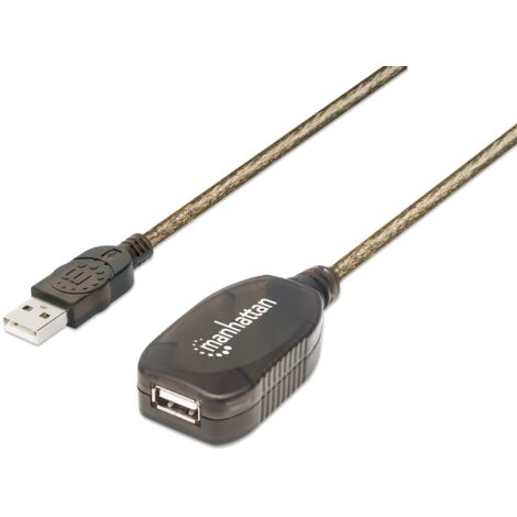 Manhattan Cavo Prolunga Attivo USB 2.0 Hi-Speed A M / A F 15m Nero
