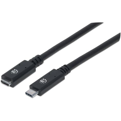 Manhattan Cavo SuperSpeed USB-C  Maschio/USB-C  Femmina 0,5m Nero