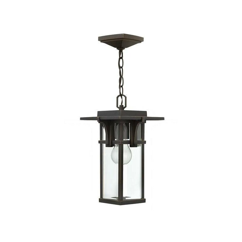 Elstead Lighting - Elstead Manhattan - 1 Light Outdoor Ceiling Chain Lantern Oil Rubbed Bronze, E27