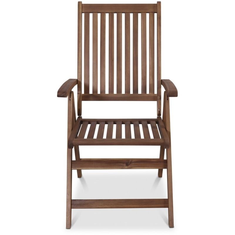 Manhattan Recliner Armchair - Acacia Hardwood - L67 x W56 x H105 cm - Natural Oil Finish