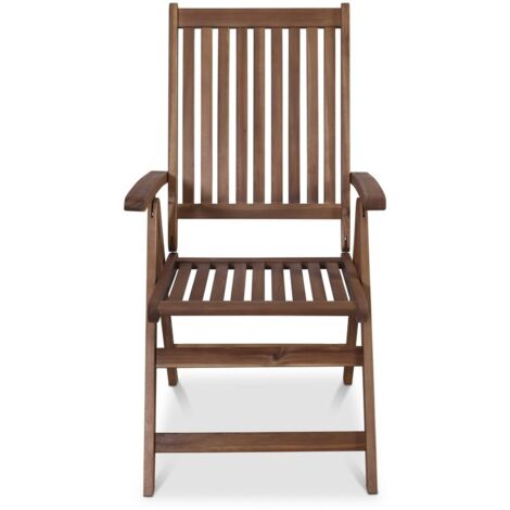 Manhattan Recliner Armchair - Acacia Hardwood - L67 x W56 x H105 cm - Natural Oil Finish