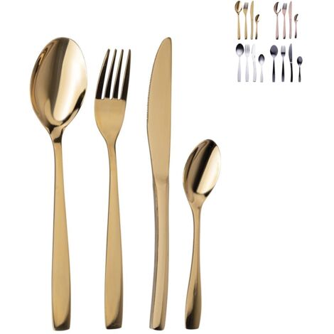 MANHATTAN SET 16PZ POSATE ORO LUCIDO