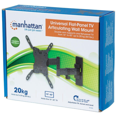 Manhattan Staffa a Muro Universale 3 Snodi per TV LED LCD 13-42'' Nero