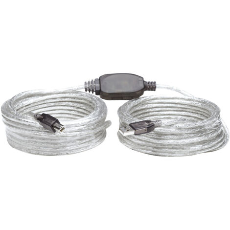 Manhattan USB-Kabel  USB 2.0 USB-A Stecker, USB-B Stecker 11.00 m Transparent  510424
