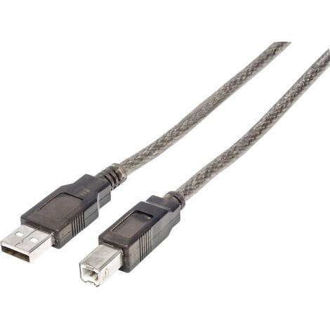 Manhattan USB-Kabel  USB 2.0 USB-A Stecker, USB-B Stecker 15.00 m Schwarz Rund, mit LED 152389