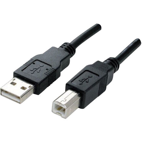Manhattan USB-Kabel  USB 2.0 USB-A Stecker, USB-B Stecker 1.80 m Schwarz vergoldete Steckkontakte, U