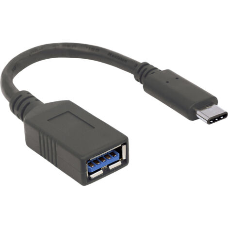 Manhattan USB-Kabel  USB 3.2 Gen1 (USB 3.0 / USB 3.1 Gen1) USB-C® Stecker, USB-A Buchse 0.15 m Schwa