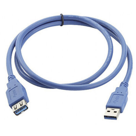 Manhattan USB-Kabel  USB 3.2 Gen1 USB-A Stecker, USB-A Buchse 2.00 m Blau vergoldete Steckkontakte,